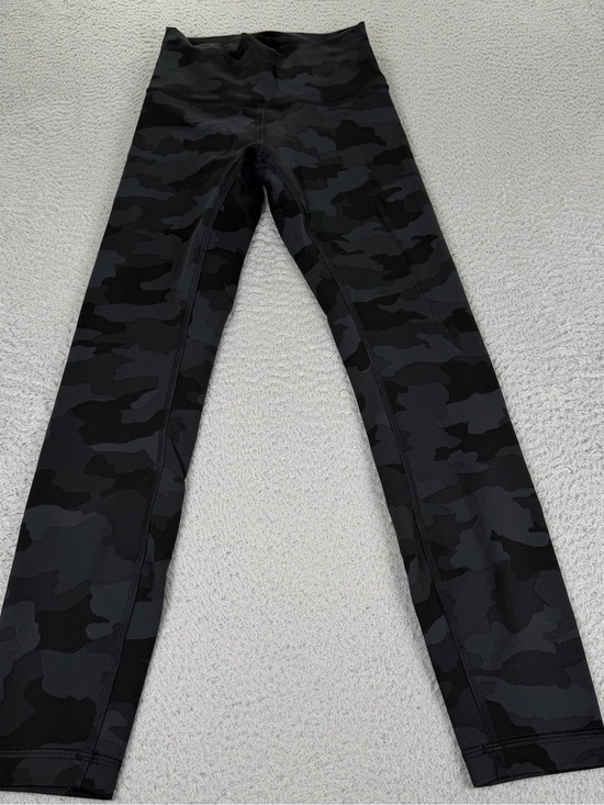 lululemon athletica Pants - Lululemon Wunder Train High Rise Tight Womens 4 Black Camo Athletic Yoga Pull On